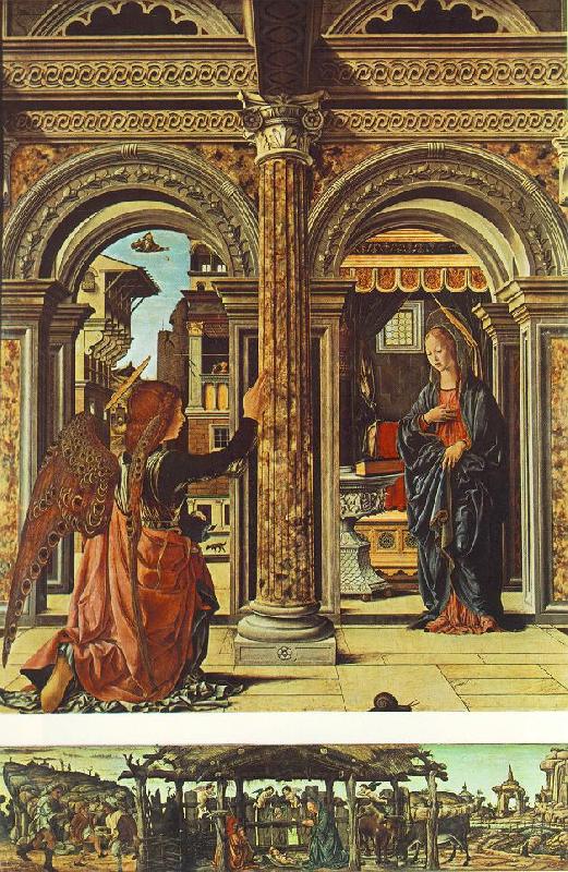 COSSA, Francesco del Annunciation and Nativity (Altarpiece of Observation) df oil painting picture